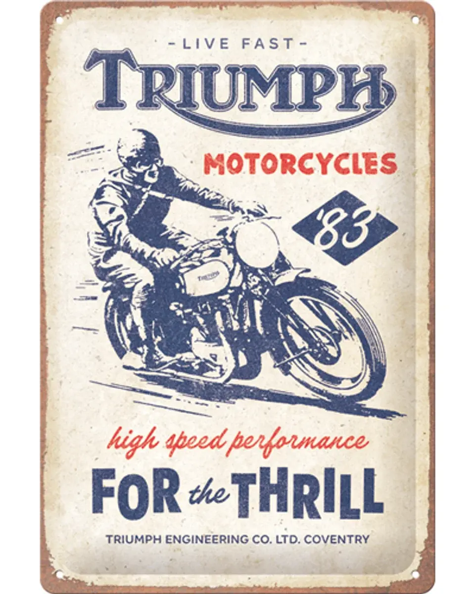 Triumph 'For the Thrill' Tin Sign