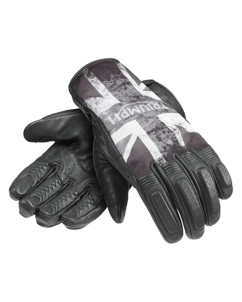 Blackjack Flag Leather Gloves