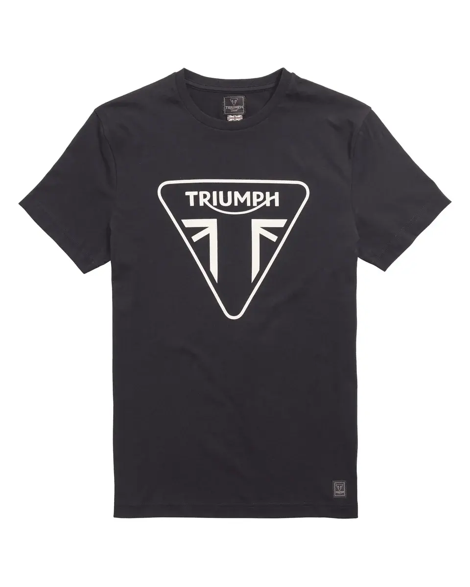 Helston Printed Logo Tee in Black