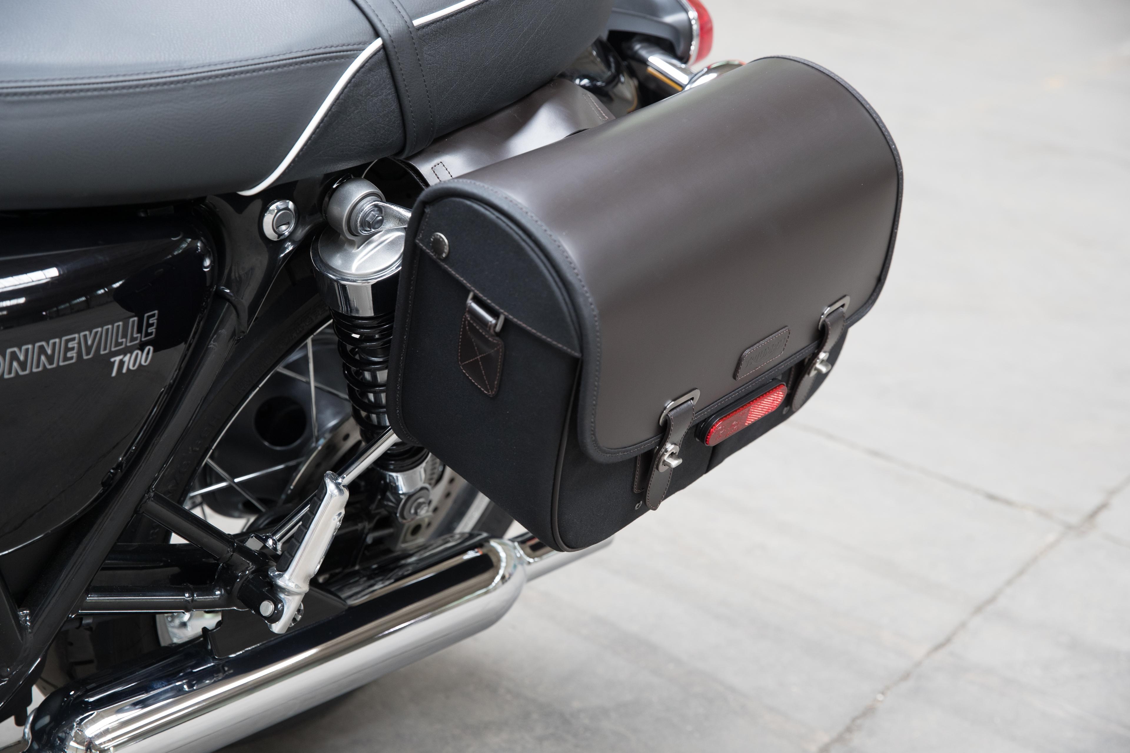 Panniers, Waxed Cotton, LHS, Black photo 1