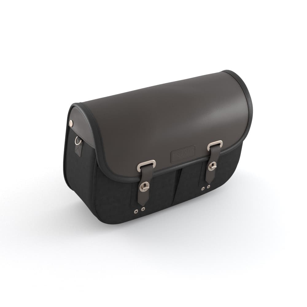 Pannier, Waxed Cotton, RHS, Black photo 1