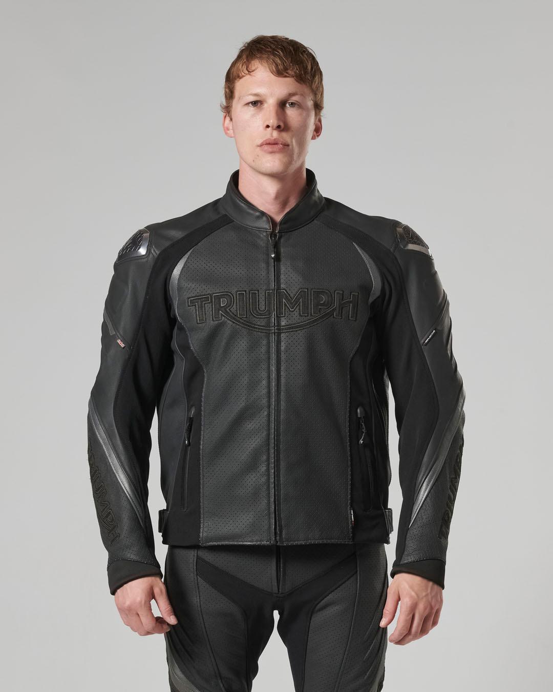 TRIPLE PERFORATED LEATHER JACKET photo 14
