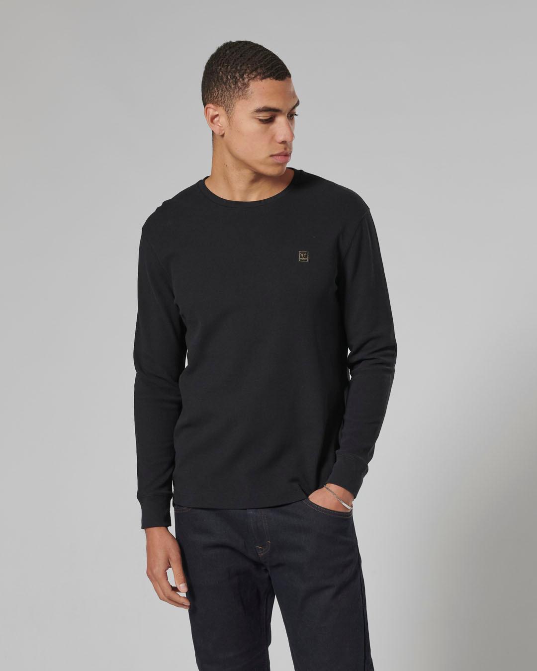 DEAN L/S WAFFLE BLACK T-SHIRT photo 2